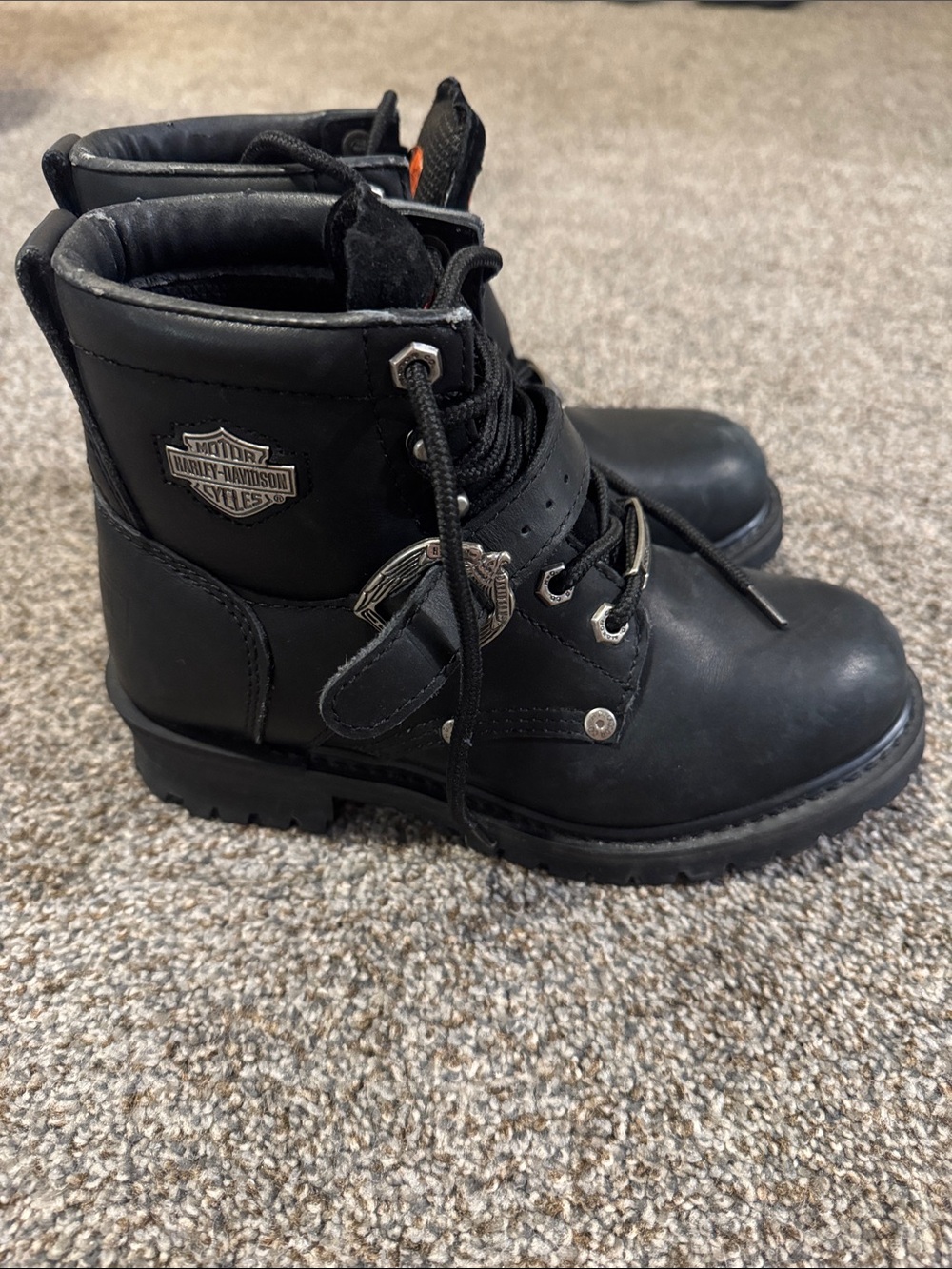 Harley-Davidson Womens Steel Toe Faded Glory Motorcycle Boots Black Leather 6.5